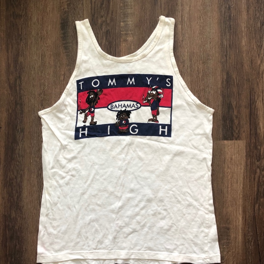 Vtg Tommy Hilfiger Flag T Shirt Bahamas XL pot